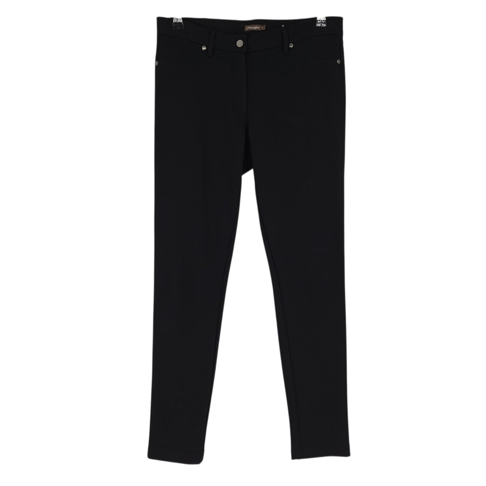 J. McLaughlin Skinny Leg Dress Pants Black Mid Rise Stretch Ponte Knit 6